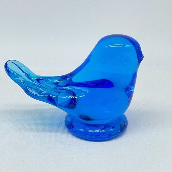 Bluebird Of Happiness Blue Bird Art Glass Figurine 2.75" Signed Leo Ward 1993 - Picture 2 of 8
